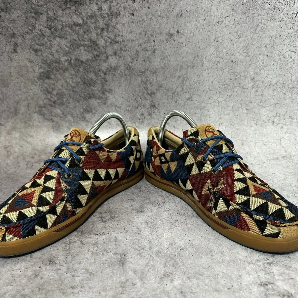 Twisted X Hooey Loper Shoes Mens 8 Multicolor Aztec Canvas WHYC001 Sneaker